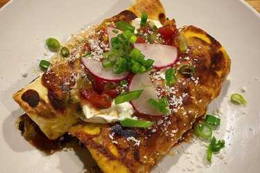 Leftover turkey enchiladas