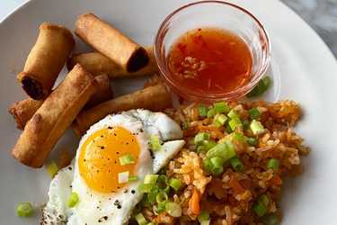 Lumpia and nasi goreng