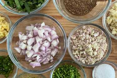 Homemade Thai green curry paste