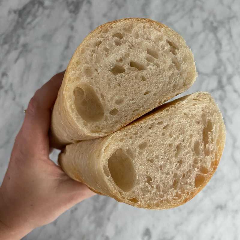 Fresh baked sourdough French bread from Artisan Bryan’s New World Sourdough cookbook.