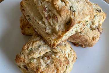 Sour cream, scallion, and bacon biscuits