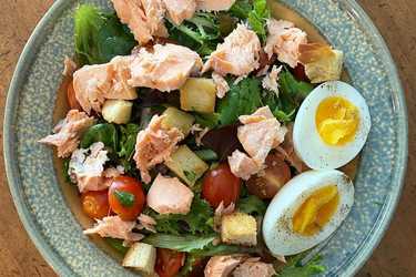 Leftover salmon salad