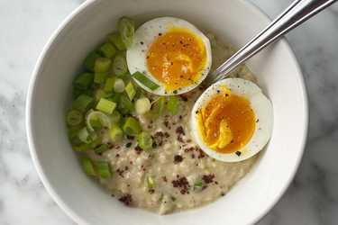 Miso scallion oatmeal