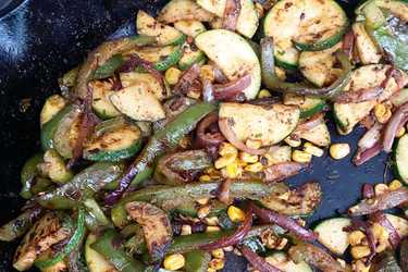 Zucchini and corn fajitas