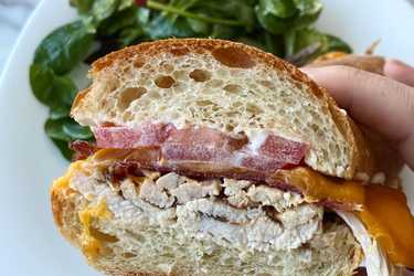 Turkey, bacon, and cheddar sandwich