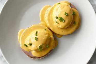 Eggs Benedict with chipotle hollandaise