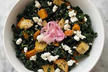 Kale and sweet potato salad