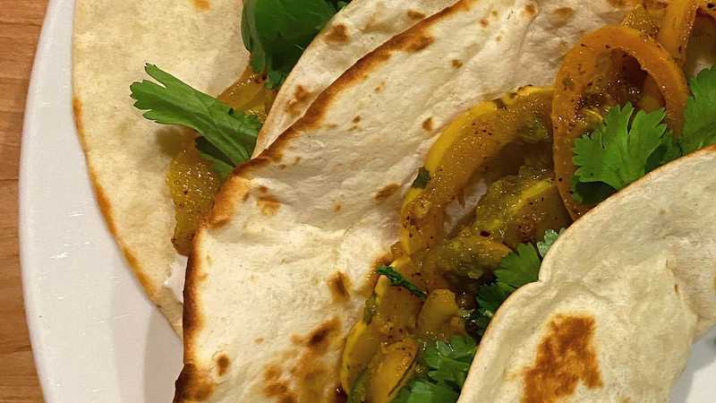 photo of completed recipe: 🌮🌮 Squash + tacos = SQUACOS!! 🌮🌮 My favorite fall weeknight staple when delicata squash is in season: easy to put together and absolutely delicious…