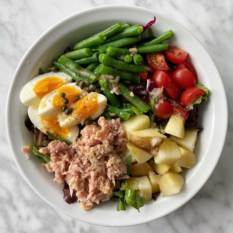 hooray for salad season!!!! 💁🏻‍♀️🥗 dressing is from the perfect Via Carota insalata verde recipe on NYT Cooking. lots of boiling (I use the same pot…