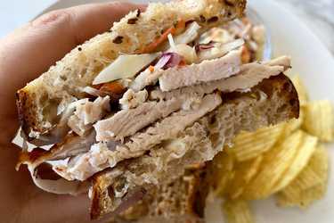 Deli style turkey sandwich