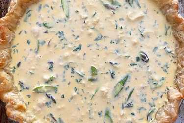 Crab and asparagus quiche