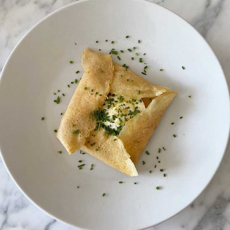 Sourdough discard crepe. Inspired by the discard pancake queen @pastryschiff - combine discard, salt, melted butter, egg, and thin with milk until desired…