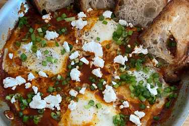 Shakshouka with goat cheese