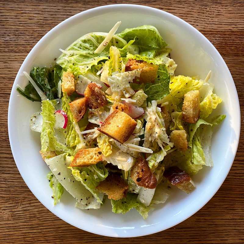 👏 dinner 👏 salad 👏 …ignore the fact that this is mostly parmesan cheese. homemade sourdough croutons and caesar dressing with lots of garlic and black…