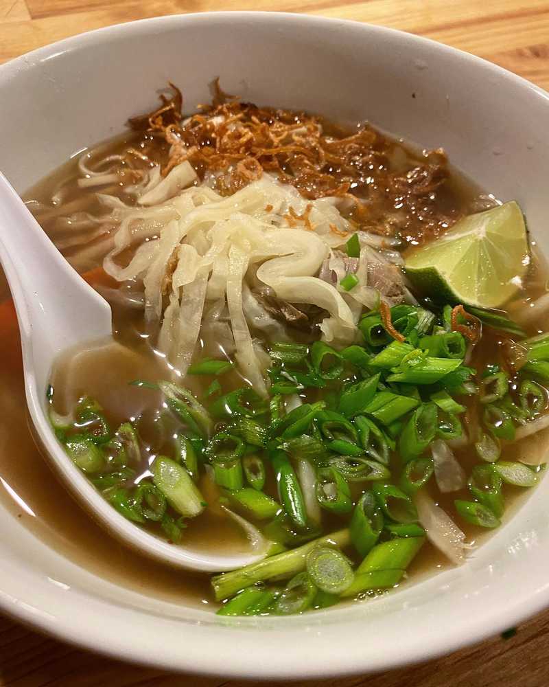 Made stock out of our duck carcass - it is soooo gelatinous and silky. Followed the @hotthaikitchen recipe for the duck broth then added in what I had to…